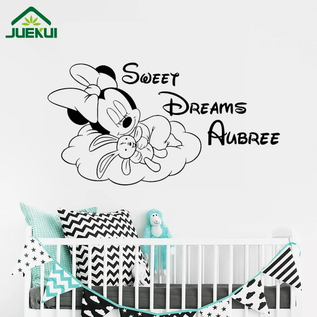 Personalized Minnie Mouse Wall Decal Sweet Dreams Baby Quote Vinyl Personalized Minnie Mouse Wall Decal Sweet Dreams Baby Quote Vinyl Sticker Name Poster Custom Nursery