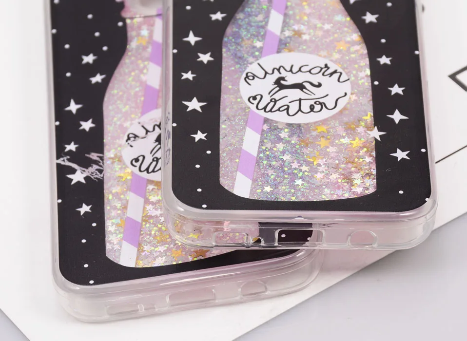 Reaoom for Samsung Galaxy S7 Edge Case Glitter Dynamic Liquid Star Quicksand Corlorful Bottle Unicorn Cover for Galaxy S7 Edge   (9)