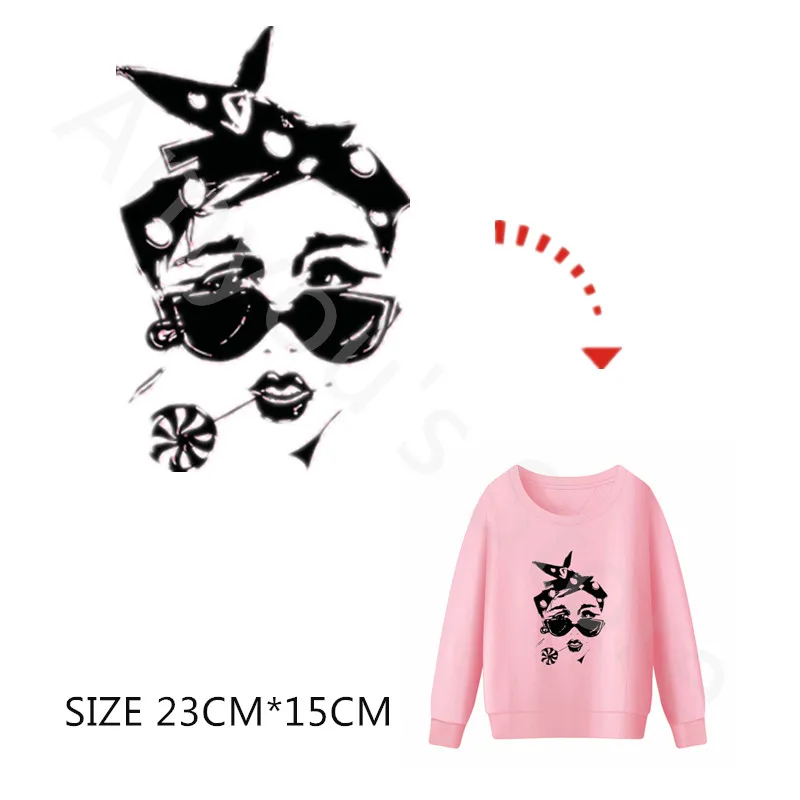 

Cute Girls Patches For Girls Clothes Transfer Thermal Press Pyrography Paper DIY Stickers Ion On Patches Washable Patches Shirts