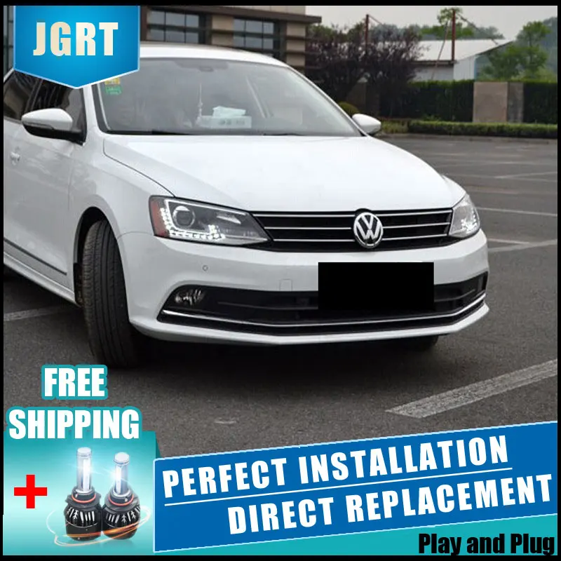 2PCS LED Headlights For vw Jetta 2012 2015 Car Led Lights Double Xenon Lens Car Accessories