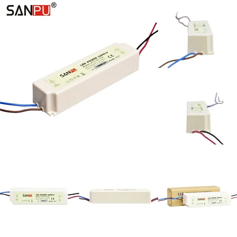 

Wholesale FCL SANPU SMPS IP67 Waterproof Switching Mode Power Supply 75W 24V 3A LED Driver 110V 220V AC to DC Transformer 72Watt