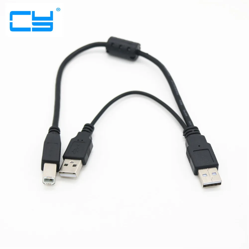 USB 2 0 A Male-B Male портативный корпус для жесткого диска 30 см 1 фута с кабелем питания Y