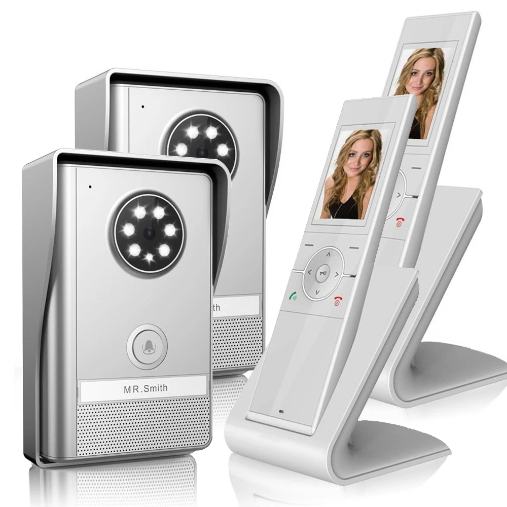 

JERUAN New Doorbell Intercom Doorphone Wireless Video Door Phone with memory image Station Outdoor Night Vision function 2V2