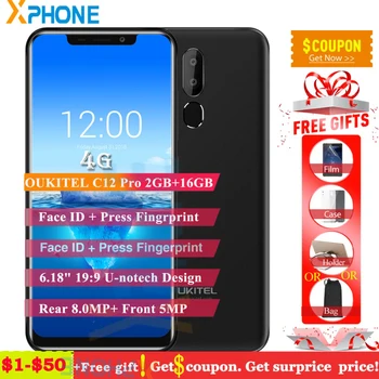 

OUKITEL C12 Pro 6.18" 19:9 Android 8.1 4 Core Mobile Phone MT6739 2G 16G 4G LTE Fingerprint Face Unlocked 3300mAh OTG Smartphone