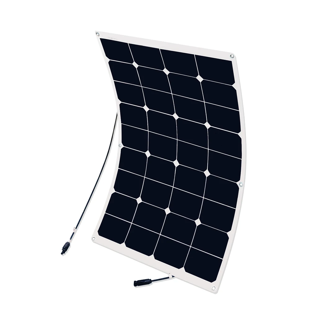 flexível célula placa solar no lado de
