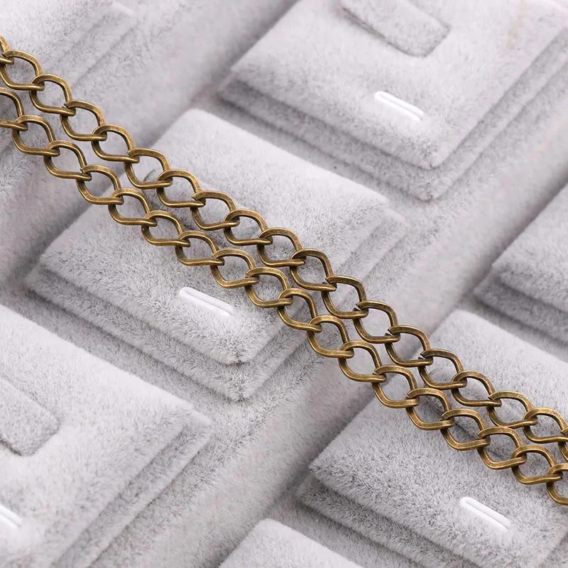 Железная ширина 1,2x7x8 мм, Античная бронзовая цепочка, ожерелье, массивное железное ожерелье, цепь, подходит для браслетов, открытая цепочка