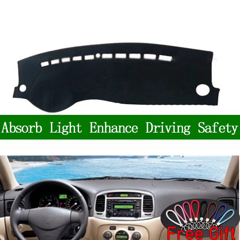 

For Hyundai Accent 2006 2007 2008 2009 2010 2011 Dashboard Cover Sun Shade Non-slip Dash Mat Pad Carpet Car Stickers Accessories