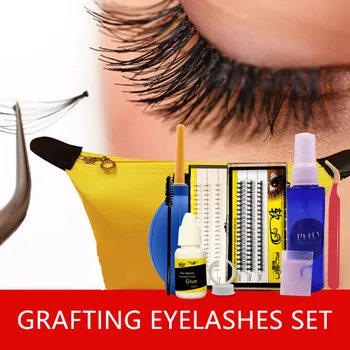 

Eyelash Extension Set Grafting Cilia Lashes Professional Eyelash Extension Kit Mink Individual Cluster Patches For Soft Mink