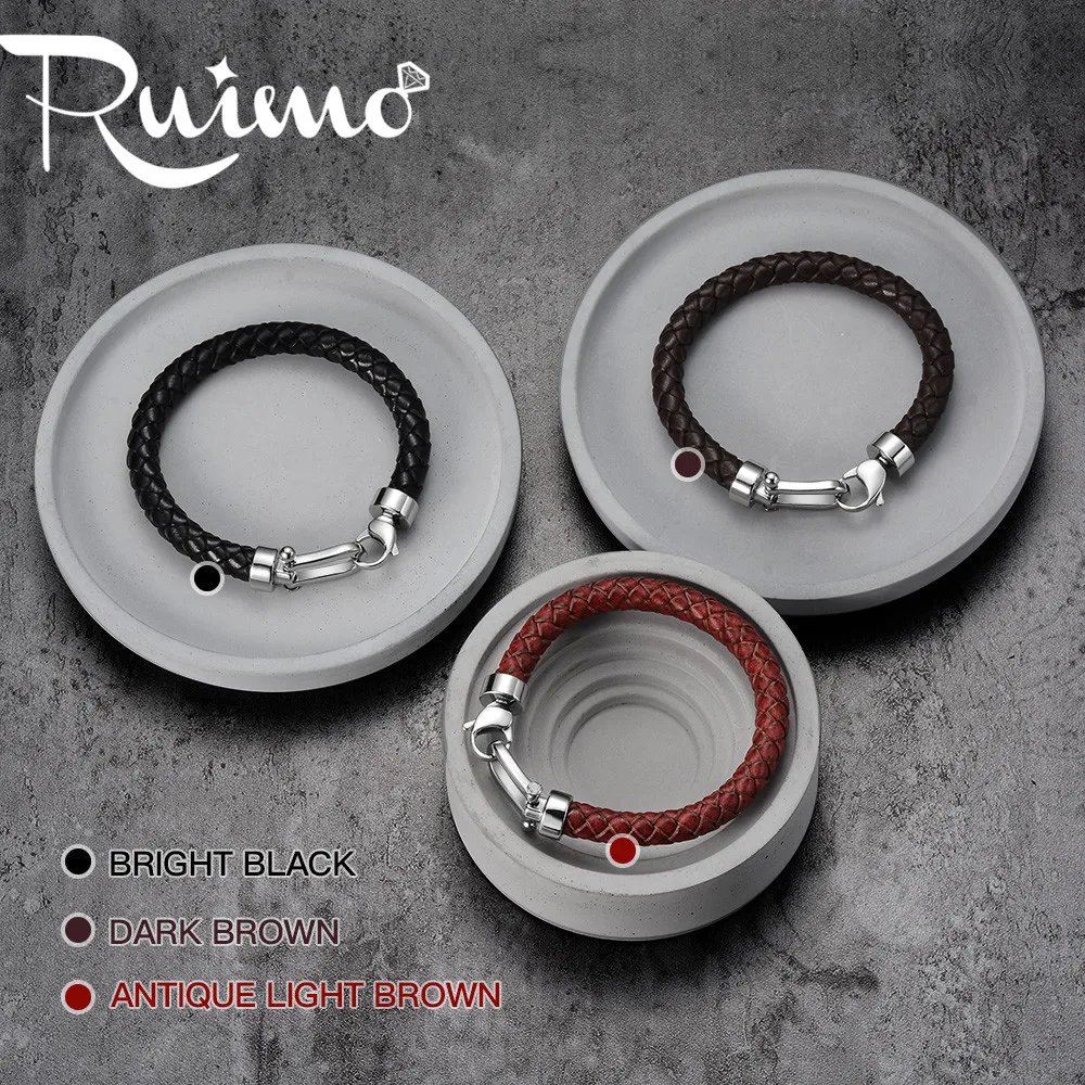 Мужской кожаный браслет из нержавеющей стали 316l|fashion men bracelet|men braceletmen bracelet fashion |
