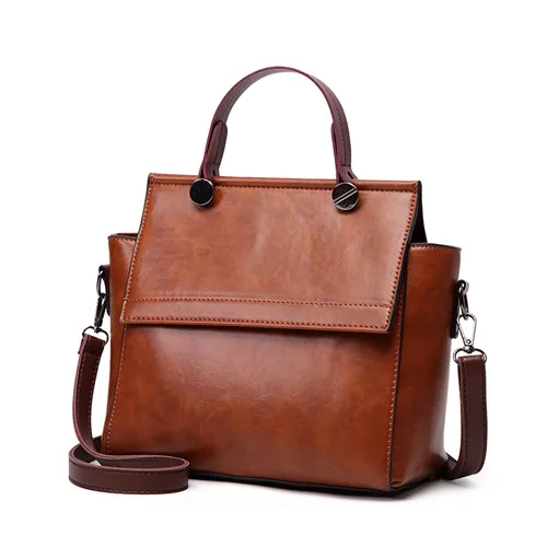 Bolux, винтажная трапециевидная сумка, женские кожаные сумки, женские вечерние сумки на плечо, модные женские сумки-мессенджеры, bolsa feminina - Цвет: PU brown