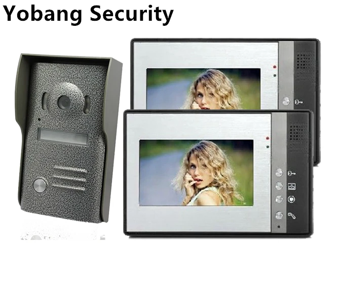 

Yobang Security freeship Home 7 inch TFT LCD Monitor Color Video Door Phone 4 wire door Intercom IR Outdoor Camera Doorphone 1V2