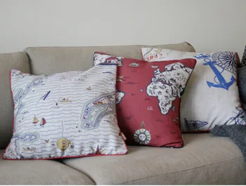 

50x50cm Vintage Two-sided Creative Geometry Linen Material pillow cushion Pillowcases Home Decor sofa cushions