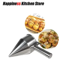 Takoyaki Octopus Ball Tool Cupcakes Baking Dispenser Stainless Steel with Rack Kitchen Utensils Funnel Tools Takoyaki Octopus Ball Tool Cupcakes Baking Dispenser Stainless Steel with Rack Kitchen Utensils Funnel Tools