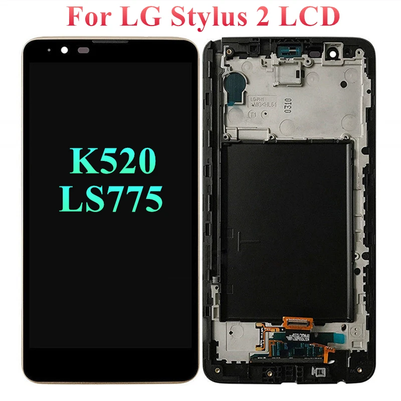 

5.7" For LG Stylus 2 K520 LCD Display Touch Screen Digitizer Assembly With Frame Black Replacment For LG Stylus 2 LCD LS775