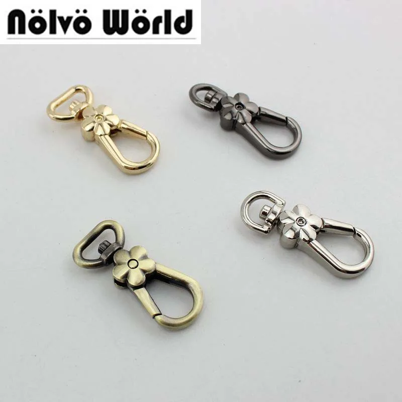 50pcs 4colors 9mm 13mm trigger snap Flower hook clasp clip swivel dog