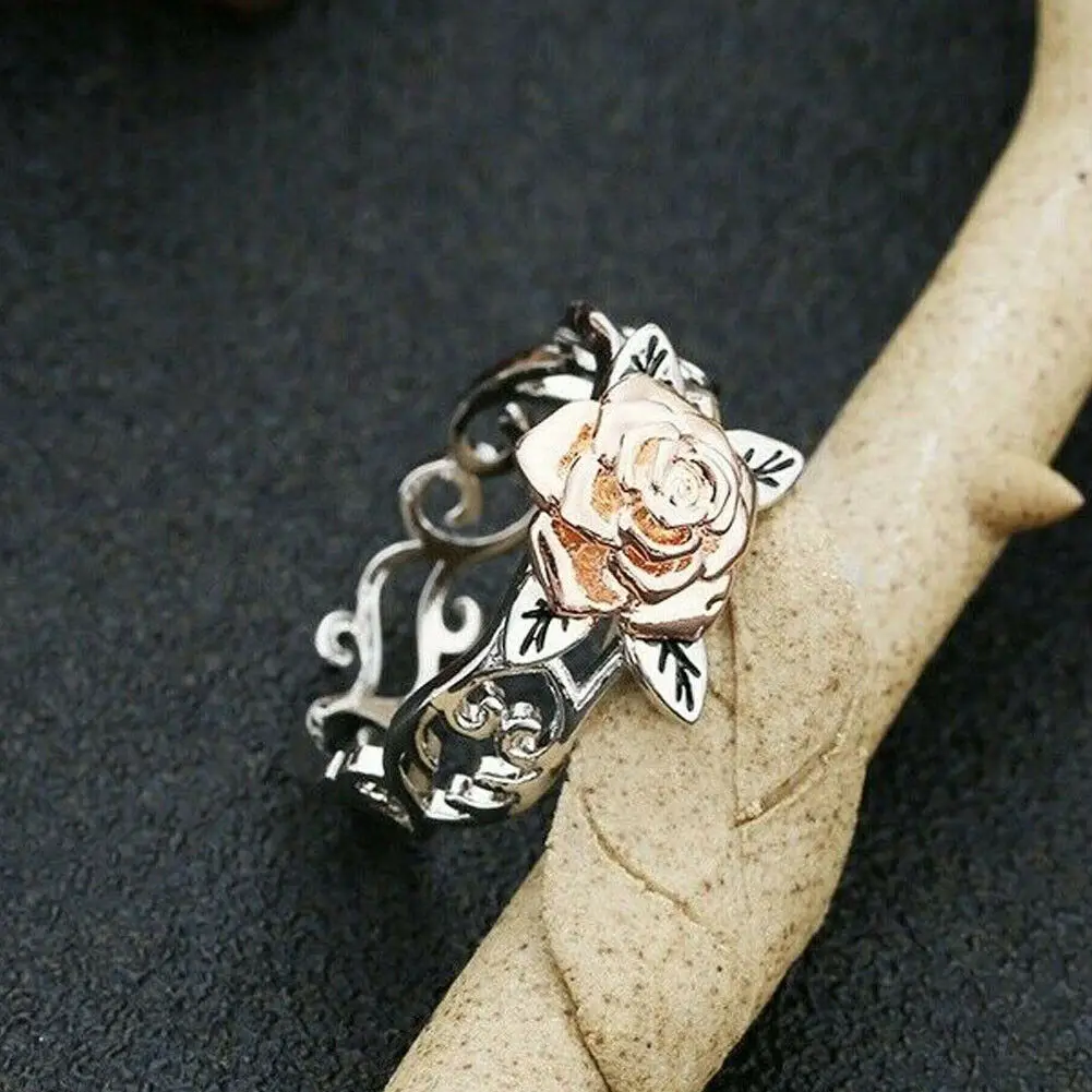 Новое Женское модное повседневное серебряное кольцо с цветами 14 k цветок из