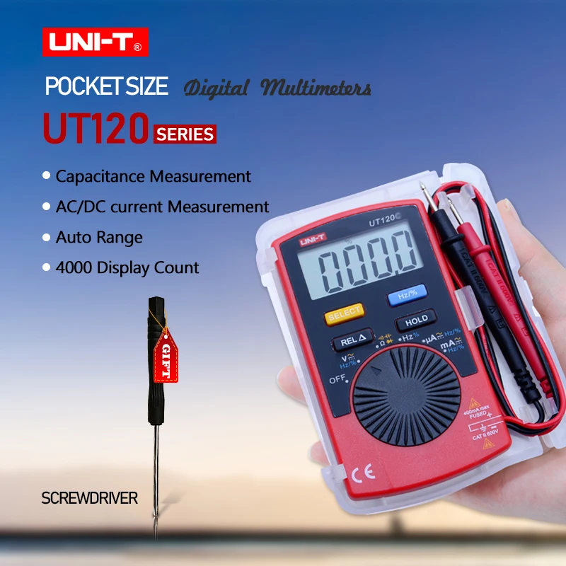 Mini Digital Multimeter UNI T UT120 series Digital LCD Palm Size Auto