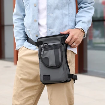 

Men Drop Legsbag Fashion Waterproof Nylon Motorcycle Riding Hip Belt Bags Fanny Pack Travel Waist Bags Male Thigh Bag Bum Pocket