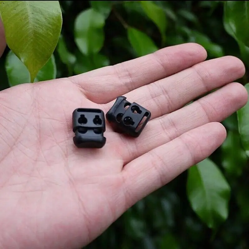 10Pcs/Set New Outdoor Running Easy Faster Sport Black Plastic Shoes Buckle Shoelace Rope Clamp Cord Locks Stopper