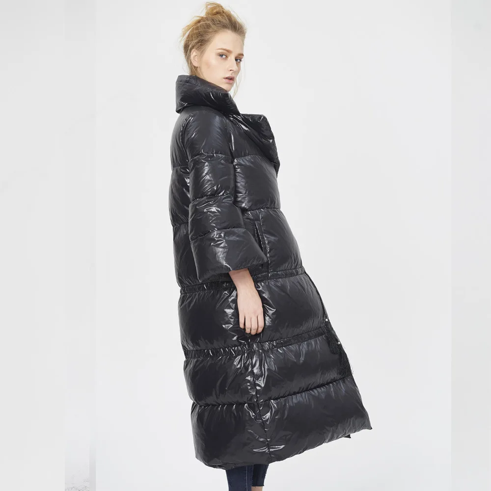 AYUNSUE, европейский бренд, новинка, 95%, белая утка, длинная куртка, женская утепленная парка, отложной воротник, Женское пальто LX908