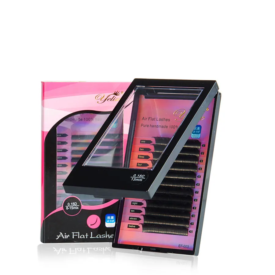

Yelix Individual Flat Lashes False Eyelash Extension Ellipse Eyelashes Split-tips Fake Eye Lash Natural Matte Eyelashes Makeup