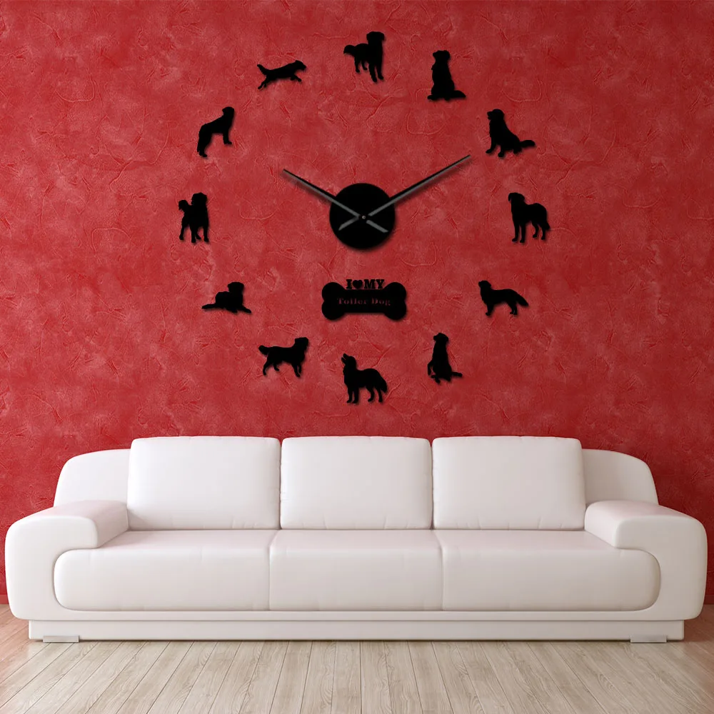 

Nova Scotia Duck Tolling Retriever Dog Big Wall Clock Toller Dog Living Room Wall Art Home Decor Watch Pet Shop Pet Lover Gift