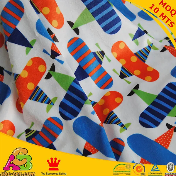 High quality fabric free shipping plane design digital print minky