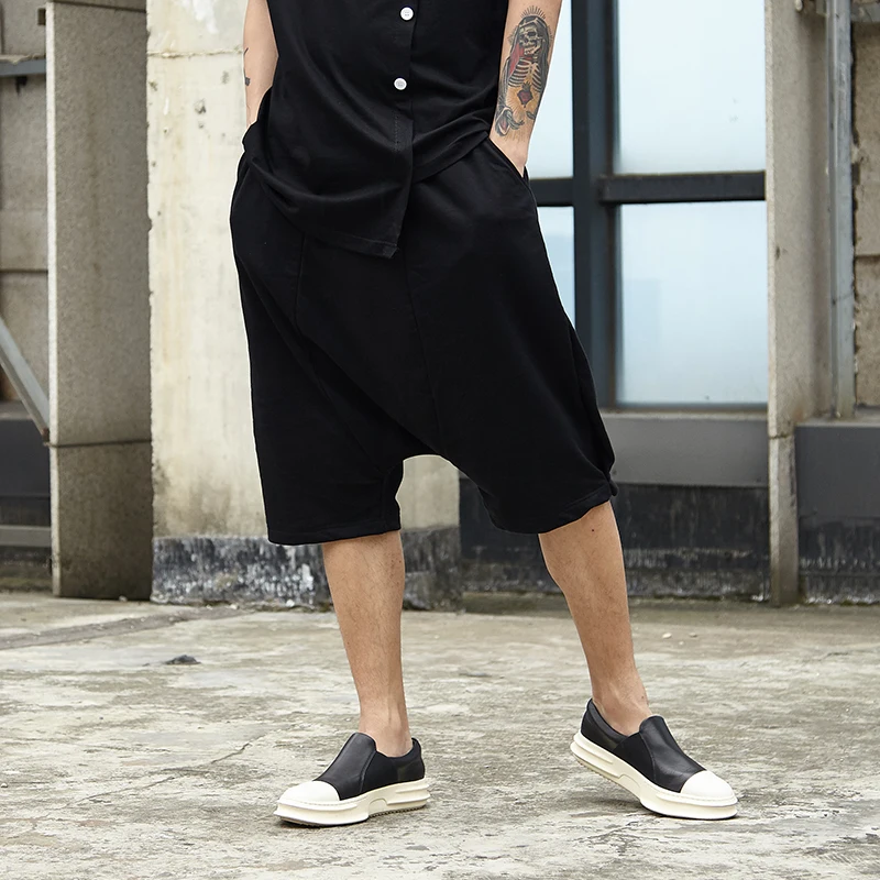 

New Fashion Mens Baggy Jogger Casual Loose Harem Short Slacks Casual Soft Cotton Trousers Shorts Knee Length Shorts