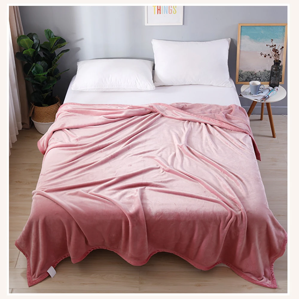 Многофункциональное одноцветное плотное одеяло Фланелевое Коралловое флисовое большое теплое одеяло s всесезонное для дивана кровати самолета