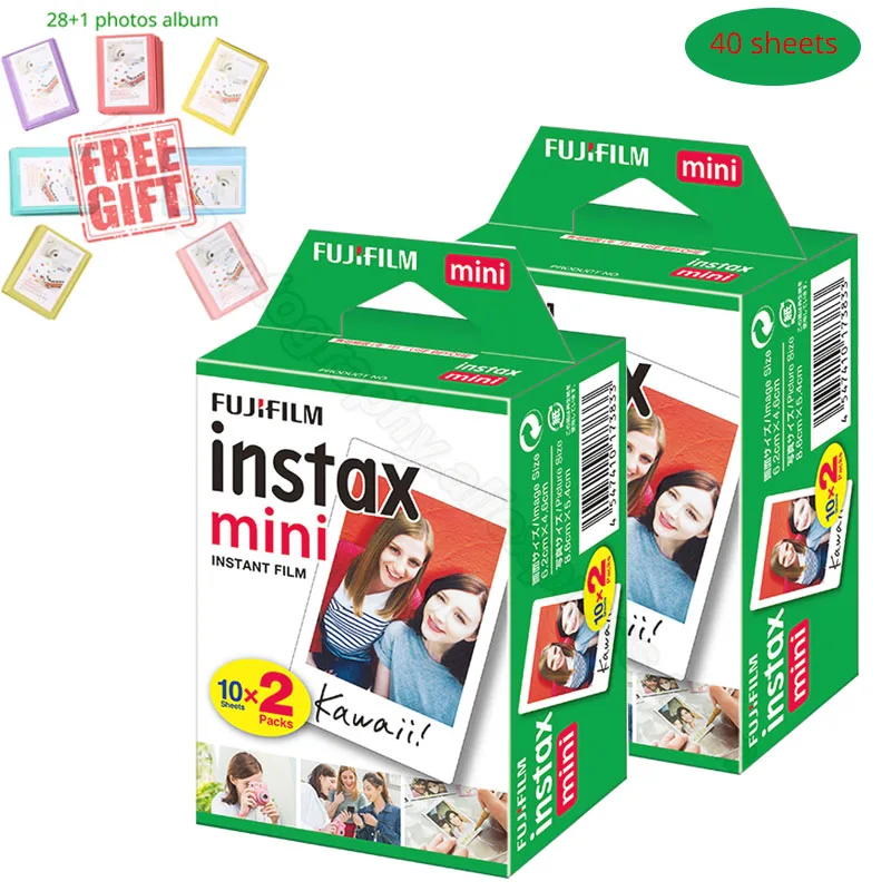 Fujifilm Instax Mini мгновенная белая пленка+ Бесплатный альбом для Instax Mini 9 8+ 7s 70 90 25 камера принтер Liplay SP-2 Polariod 300 - Цвет: 40 sheets