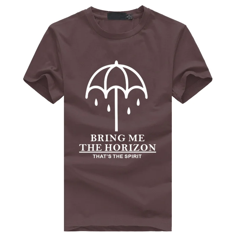 BRING ME THE HORIZON Camisetas, модные футболки с коротким рукавом, Мужская брендовая одежда с принтом для фитнеса, ММА, хип-хоп футболка, Homme - Цвет: Коричневый