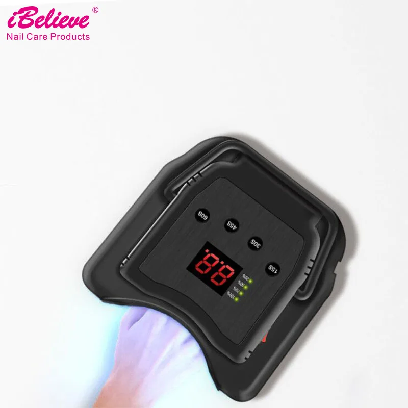 IBelieve led Сушилка для ногтей гель УФ Беспроводная Лампа 48 Вт с литий ионной
