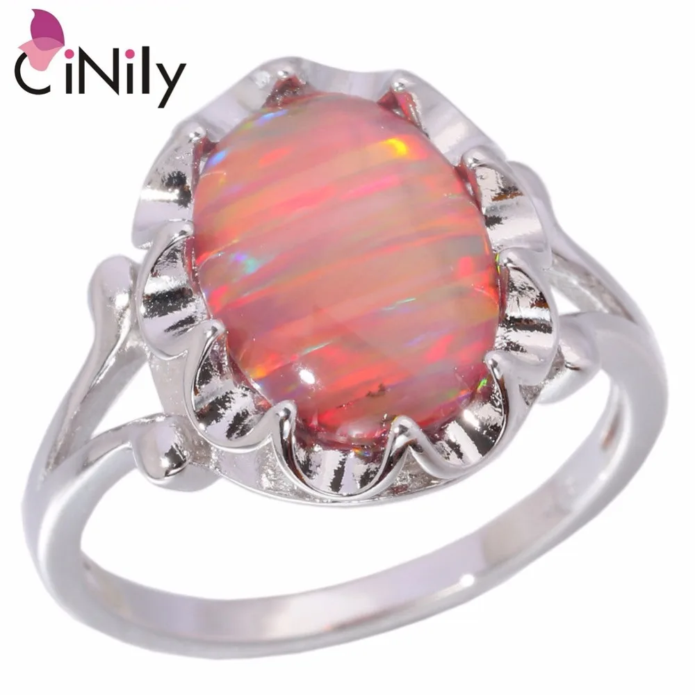 CiNily Created Orange Fire Opal Silver Plated Wholesale Hot Sell
