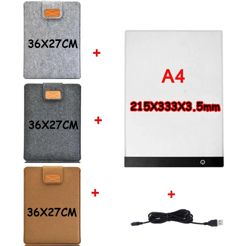 

5D DIY Diamond Painting Tool Kit Dimmable A4 Led Light Pad + 36*27cm Copy board Tablet Bag Diamond Embroidery Diamond Painting