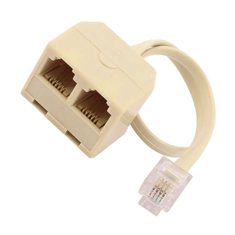 RJ11 لمضاعفة RJ11 المقبس الإناث ميناء الفاصل ، RJ11 التوصيل إلى 2 مهايئ الرافعة سلك الهاتف ، cat3 6P4C موصل 1 إلى 2 محطة
