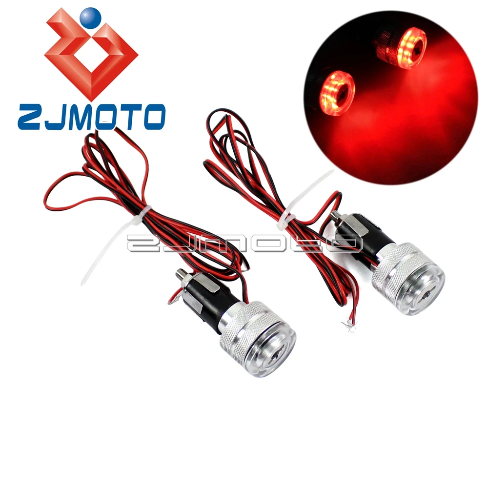 Motorcycle Handlebar Turn Signal Grip Bar End LED Plug Strobe Side Marker Light