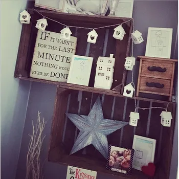 

String Light 1.5M 10 LED Home decoration European House Love House Lamp String Decor Home Garden Decoration Light T#