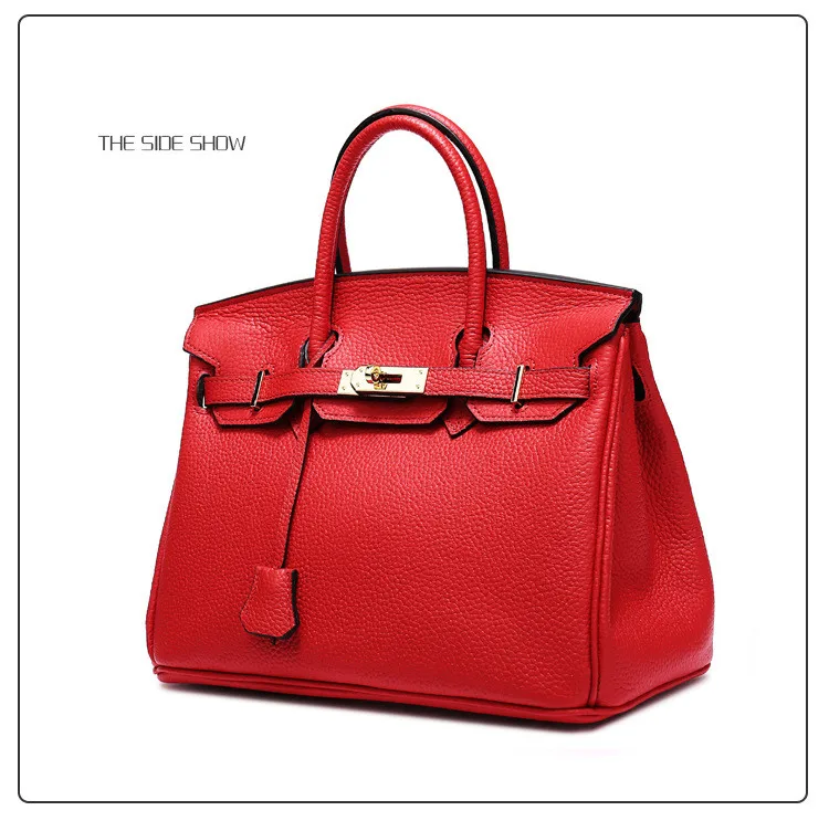 Genuine Leather Woman Birkin Inspired Handbag Excellent Quality