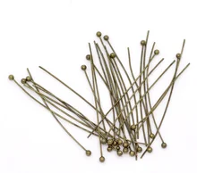 8 estações de cobre bola cabeça pinos antigo bronze cor cabeça pinos diy fazendo jóias 40mm(1 5/8