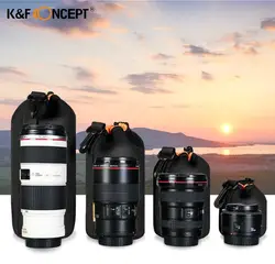 K & F концепция Объективы для фотокамер чехол мягкий защитный Портативный неопреновый чехол для объектива Bag 4 Размеры Canon Nikon DSLR Цифровые