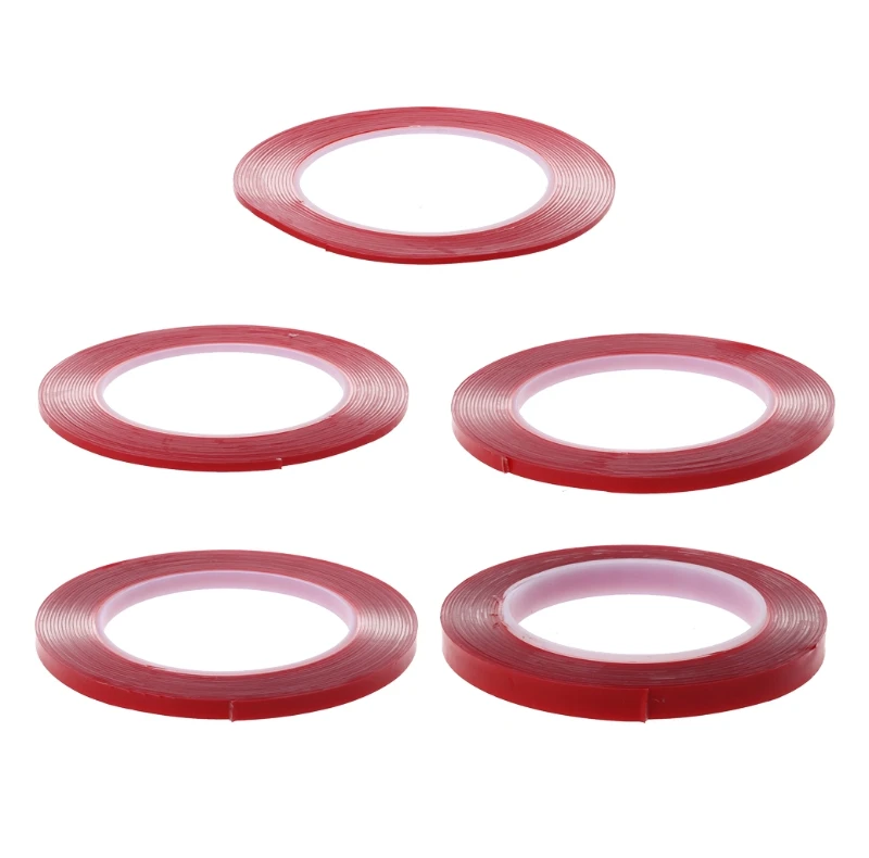 

1 Pc 5M Strong Adhesive Red Film Clear Double Side Tape No Trace For Phone LCD Screen Wide: 2mm/3mm/5mm/6mm/10mm Hot