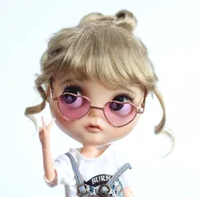 1 шт. 8 см крутые солнцезащитные очки в форме сердца для кукол blyth BJD реквизит для фотографий кукольные очки для кукол постепенное изменение цвета