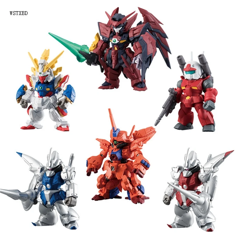 

WSTXBD Original BANDAI 6 Pcs/Set Q Version FW Gundam Converge#10 176-181 PVC Figure Toys Figurals Model Kids Dolls Brinquedos