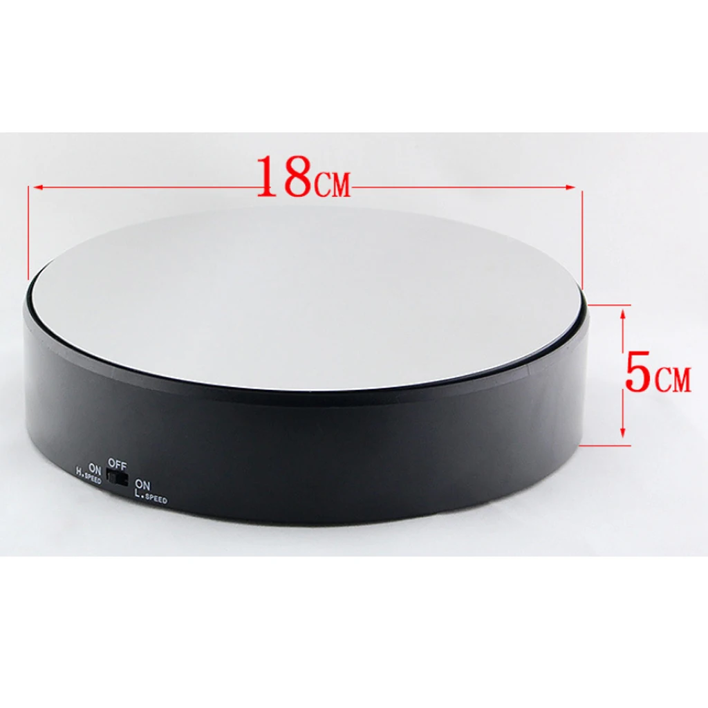 ABS Electric Rotating Turntable Display Stand Merchandise Display Base for Display Jewelry Digital Product Watch Black