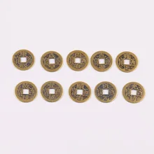 6pcs diy jewelry accessories handmade bead weave Chinese knot jade line pure retro ten emperor copper coins