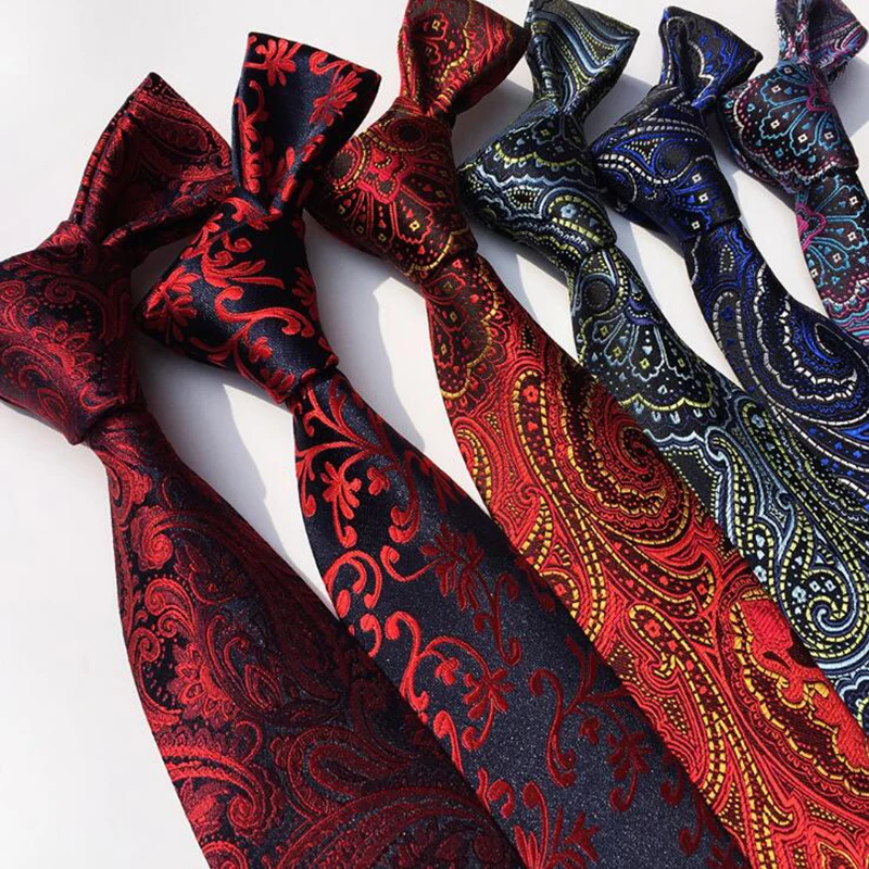 Ricnais дизайн мужской галстук роскошный мужской цветочный Пейсли Галстуки Hombre 8 см Gravata Галстук Классический Бизнес Повседневный галстук для свадьбы