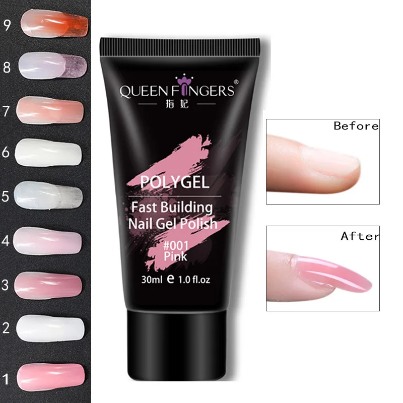 Gel polivinílico acrílico de Arte de uñas de 30 ml para el constructor de constracción de uñas escultura de cristal duro Coumuflage transparente extender gelatina Poly Gel Gel polivinílico acrílico de Arte de uñas de 30 ml para el constructor de constracción de uñas escultura de cristal duro Coumuflage transparente extender gelatina Poly Gel
