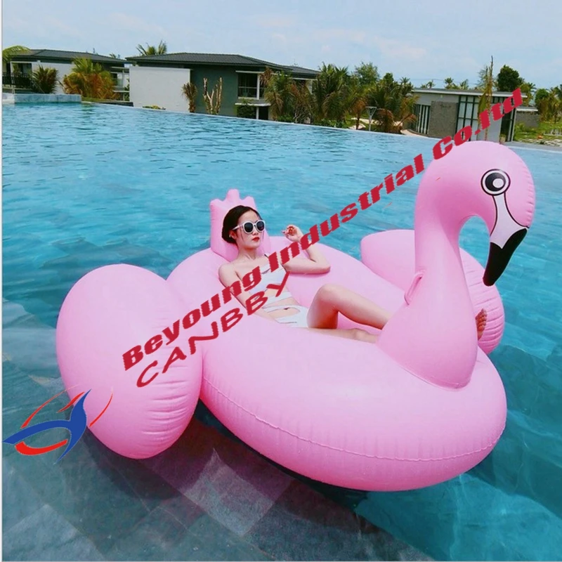 Лидер продаж 200 см 0,3 мм Гигантский Надувной розовый Фламинго бассейн Водный плот надувной Лебедь на надувной фламинго