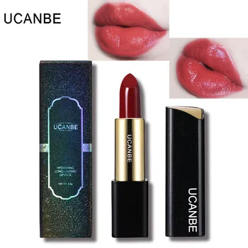 

Ucanbe moisturizing lipstick cream 5 colors sexy red shimmer lipgloss waterproof long lasting batom nude lip tattoo pen AU037