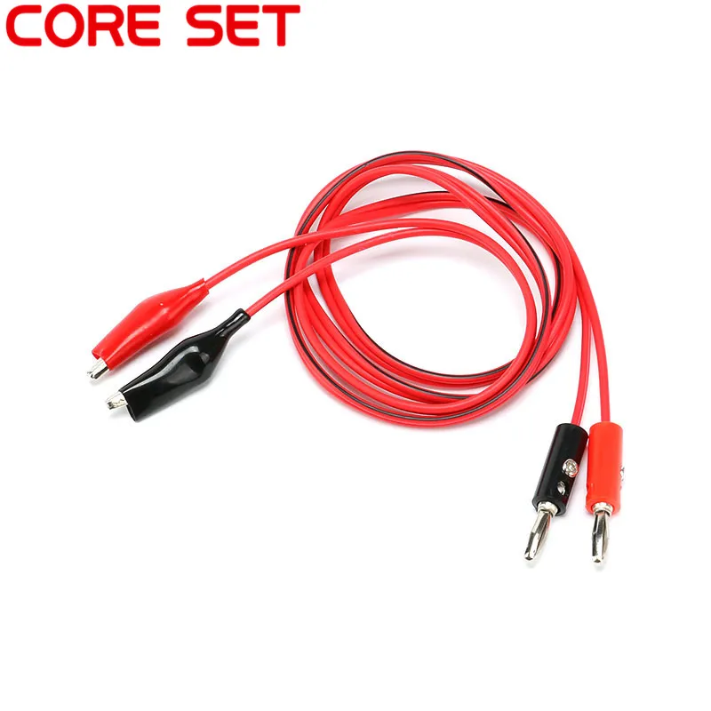 

1M Multimeter Probe Electrical Clamp Alligator Testing Cord Lead Clip to Banana Plug Cable Leads Test Accessories